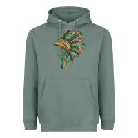Sage indian leopard headdress blue Heavyweight Hoodie - BarkalooDesign