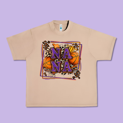 Basketball Nana With Leopard Urban Heavy Tee Designed By Zillion Design Studio