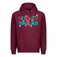 Burgundy stronger than cancer with cancer ribbon Premium Hoodie - AdoDesignShop