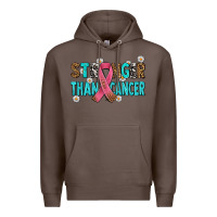 Coffee stronger than cancer with cancer ribbon Premium Hoodie - AdoDesignShop