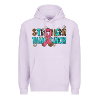 Lilac stronger than cancer with cancer ribbon Premium Hoodie - AdoDesignShop