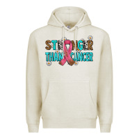 Oatmeal Heather stronger than cancer with cancer ribbon Premium Hoodie - AdoDesignShop