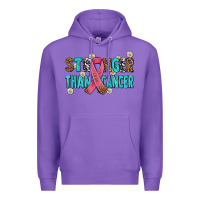 Purple stronger than cancer with cancer ribbon Premium Hoodie - AdoDesignShop