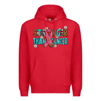 Red stronger than cancer with cancer ribbon Premium Hoodie - AdoDesignShop