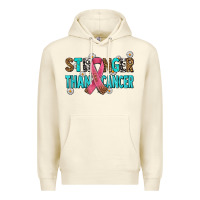 Sandshell stronger than cancer with cancer ribbon Premium Hoodie - AdoDesignShop