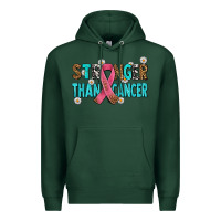 Sports Green stronger than cancer with cancer ribbon Premium Hoodie - AdoDesignShop