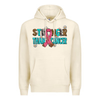 Tofu stronger than cancer with cancer ribbon Premium Hoodie - AdoDesignShop