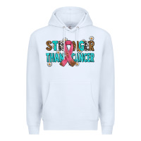 White stronger than cancer with cancer ribbon Premium Hoodie - AdoDesignShop