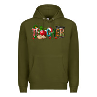 Army Green christmas teacher Premium Hoodie - NancyCooperArtShop
