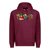 Burgundy christmas teacher Premium Hoodie - NancyCooperArtShop