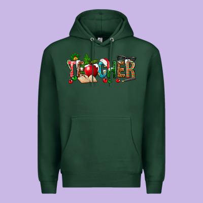 Christmas Teacher Premium Hoodie Designed By Nancycooperartshop