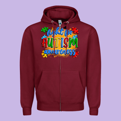 Fight For Autism Awareness Zipper Hoodie Designed By Artiststas