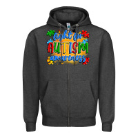 Charcoal Heather fight for autism awareness Zipper Hoodie - Artiststas