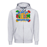 Heather Grey fight for autism awareness Zipper Hoodie - Artiststas