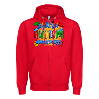 Red fight for autism awareness Zipper Hoodie - Artiststas