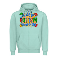 Seafoam fight for autism awareness Zipper Hoodie - Artiststas