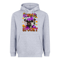 Heather Grey sweet and spooky halloween cow Heavyweight Hoodie - Jasminsmagicworld