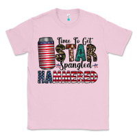 Bubblegum Pink Star Spangled Hammered Classic Tee - CowhideDigitalArt