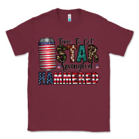 Burgundy Star Spangled Hammered Classic Tee - CowhideDigitalArt