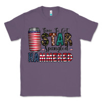 Lavender Star Spangled Hammered Classic Tee - CowhideDigitalArt