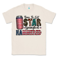Natural Star Spangled Hammered Classic Tee - CowhideDigitalArt