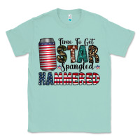 Seafoam Star Spangled Hammered Classic Tee - CowhideDigitalArt