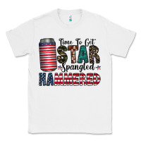 White Star Spangled Hammered Classic Tee - CowhideDigitalArt