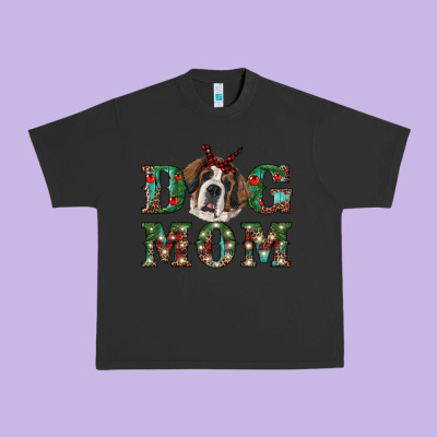 Christmas St. Bernard Dog Mom Urban Heavy Tee Designed By Ranaportraitstore