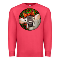 Cardinal Christmas Cow, Premium Sweatshirt - Jasminsmagicworld