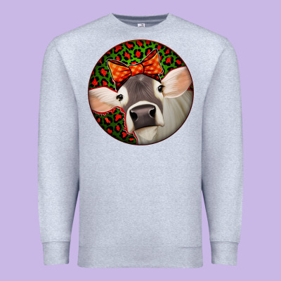 Christmas Cow, Premium Sweatshirt Designed By Jasminsmagicworld