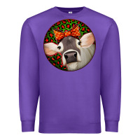 Purple Christmas Cow, Premium Sweatshirt - Jasminsmagicworld