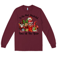 Burgundy its the most wonderful time of the year Long Sleeve Tee - FaDigitalArtStudio