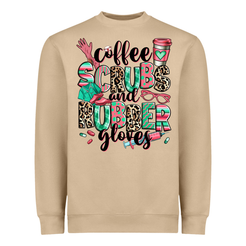 Coffee Scrubs And Rubber Gloves Heavyweight Sweatshirt by RanaPortraitStore | Teevron