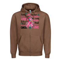 Chestnut breast cancer ribbons with cancer words Zipper Hoodie - AdoDesignShop