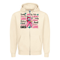 Sandshell breast cancer ribbons with cancer words Zipper Hoodie - AdoDesignShop