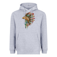 Heather Grey indian leopard headdress Heavyweight Hoodie - BarkalooDesign