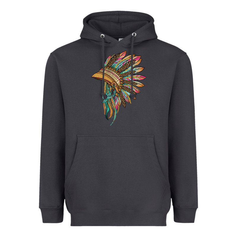 Indian Leopard Headdress Heavyweight Hoodie by BarkalooDesign | Teevron
