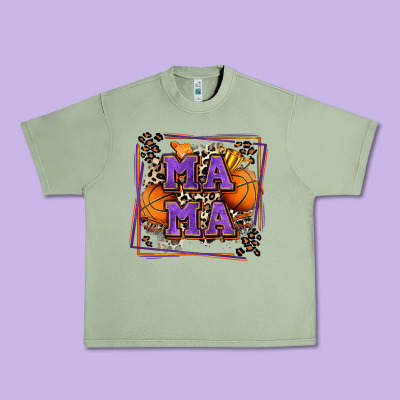 Basketball Mama With Leopard Urban Heavy Tee Designed By Zillion Design Studio