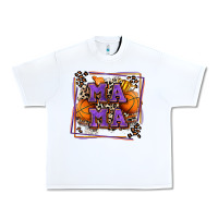 White basketball mama with leopard Urban Heavy Tee - Zillion Design Studio