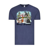 Vintage Denim merry christmas gnomes Vintage Tee - Zillion Design Studio