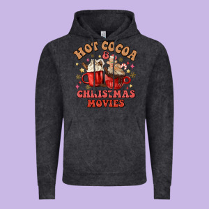Hot Cocoa And Christmas Movies Vintage Hoodie Designed By Maliassmallbusiness