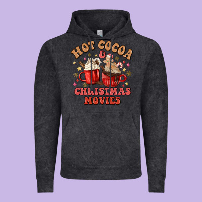 Vintage Hoodie hot cocoa and christmas movies