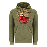 Vintage Olive hot cocoa and christmas movies Vintage Hoodie - MaliasSmallBusiness