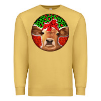 Antique Gold Christmas Cow Premium Sweatshirt - Jasminsmagicworld