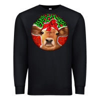 Black Christmas Cow Premium Sweatshirt - Jasminsmagicworld