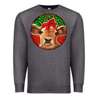 Charcoal Heather Christmas Cow Premium Sweatshirt - Jasminsmagicworld