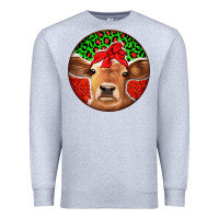 Heather Grey Christmas Cow Premium Sweatshirt - Jasminsmagicworld
