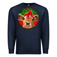 Navy Christmas Cow Premium Sweatshirt - Jasminsmagicworld