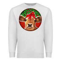 Oatmeal Heather Christmas Cow Premium Sweatshirt - Jasminsmagicworld