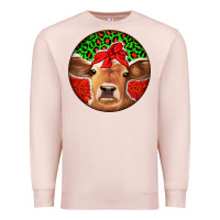 Pale Pink Christmas Cow Premium Sweatshirt - Jasminsmagicworld